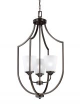 Generation Lighting 5224503-710 - Hanford traditional 3-light indoor dimmable ceiling pendant hanging chandelier pendant light in bron