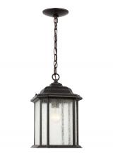 Generation Lighting 60031-746 - Kent traditional 1-light outdoor exterior ceiling hanging pendant in oxford bronze finish with clear