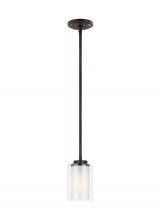  6137301-710 - Elmwood Park traditional 1-light indoor dimmable ceiling hanging single pendant light in bronze fini