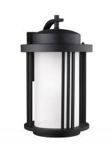  8847901DEN3-12 - Crowell contemporary 1-light LED outdoor exterior large wall lantern sconce in black finish with sat