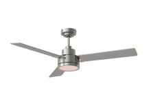  3JVR52BSD - Jovie 52" Indoor/OutdoorDimmable Integrated LED Brushed Steel Ceiling Fan with Light Kit Wall Co