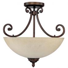  3025BB - Three Light Burnished Bronze Bowl Semi-Flush Mount