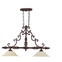  4152CB - Two Light Chesterfield Brown Island Light