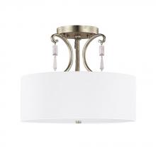  4467WG-555-CR - 3 Light Semi-Flush With Crystals Included