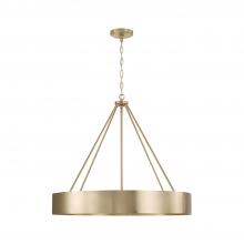  453041MA - 4-Light Modern Circular Metal Chandelier in Matte Brass