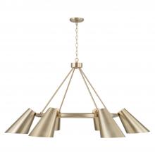  454961MA - 6-Light Modern Ring Chandelier in Matte Brass with Painted White Interior