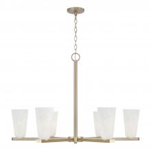  456961MA-556 - 6-Light Chandelier in Matte Brass with Faux Alabaster Glass