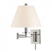  7721-PN-WS - 1 LIGHT WALL SCONCE WITH PLUG w/WHITE SHADE
