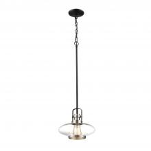  111-SN/MB - 1-Light Mini-Pendant light Satin Nickel/Matte Black