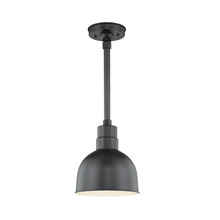  RDBS10-SB - R Series 1-Light Stem Hung Deep Bowl Shade Satin Black