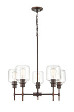  6905-RBZ - Asheville 5-Light Chandelier Ceiling Light Rubbed Bronze