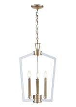  4523-MW/MG - Lizabeth 3-Light Pendant Light Matte White/Modern Gold