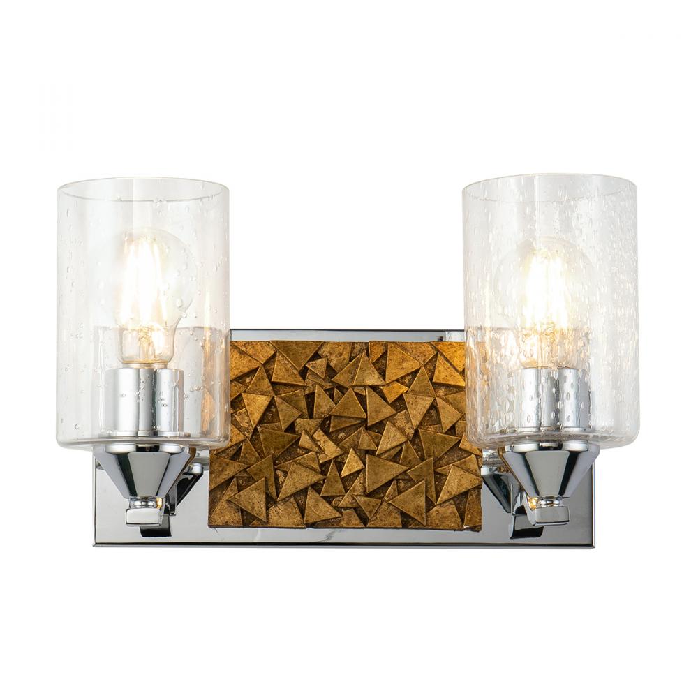 Bocage 2 Light Wall Vanity Light In Silver And Gold