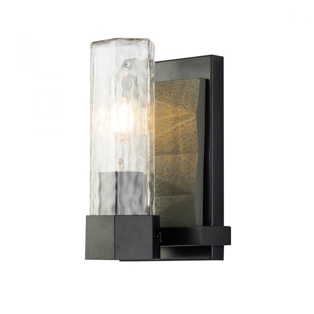 Novarre 1 Light Wall Sconce In Black And Grey