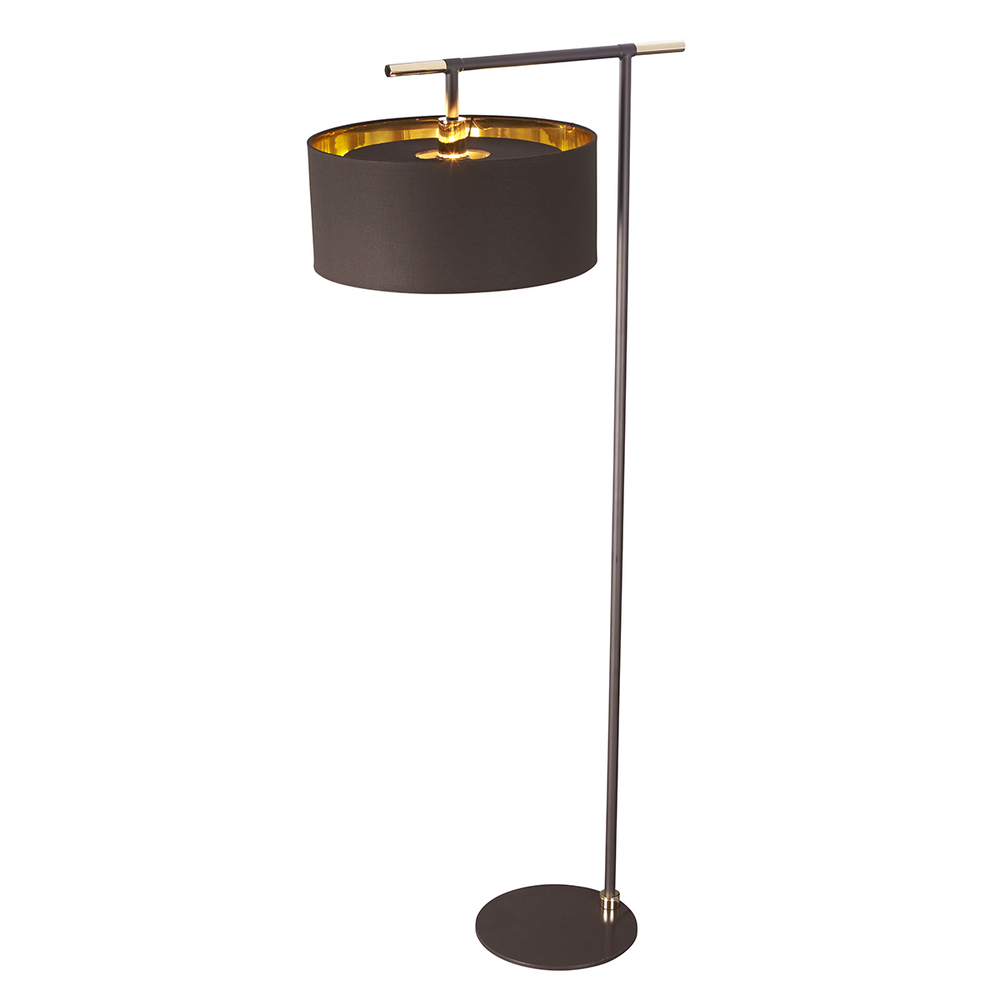 Modern Balance Brown and Polished Brass Floor Lamp