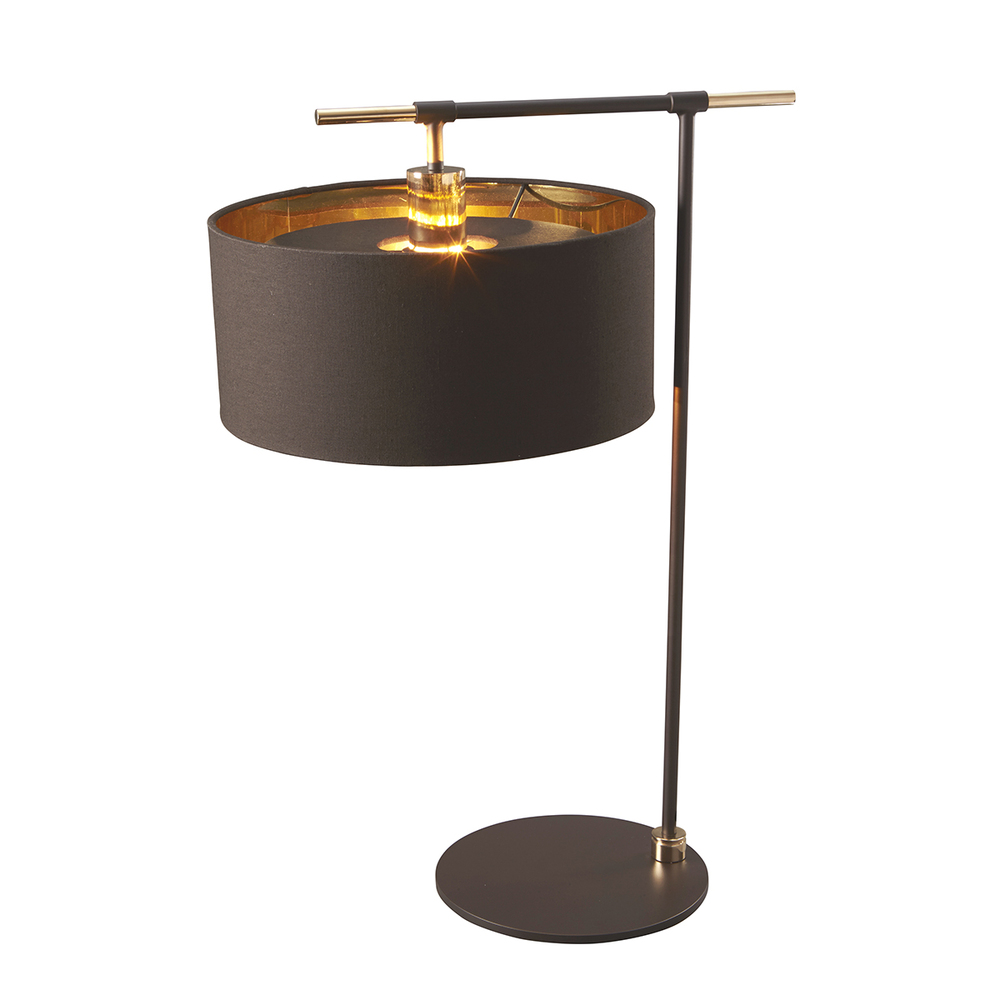 Modern Balance Brown and Polished Brass Accent Table Lamp