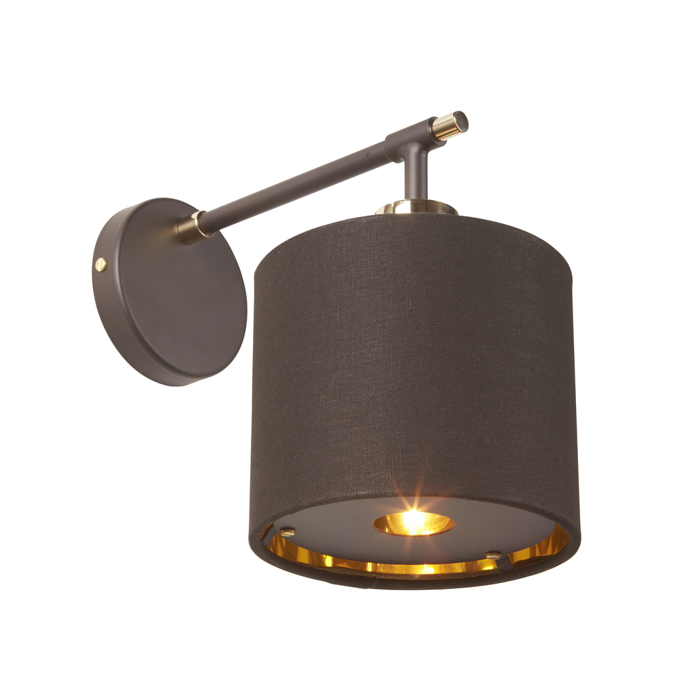Modern Balance Brown and Polished Brass Sconce