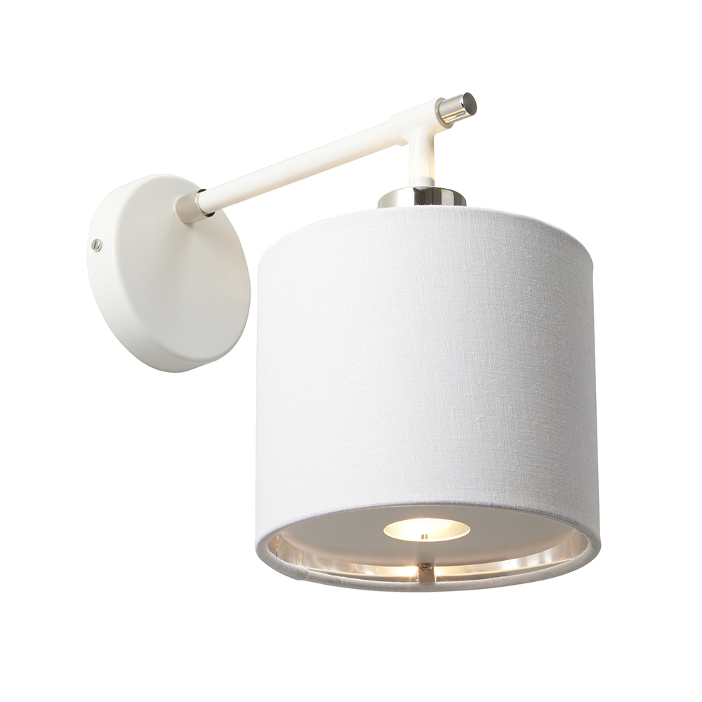 Modern Balance White and Polished Nickel Sconce