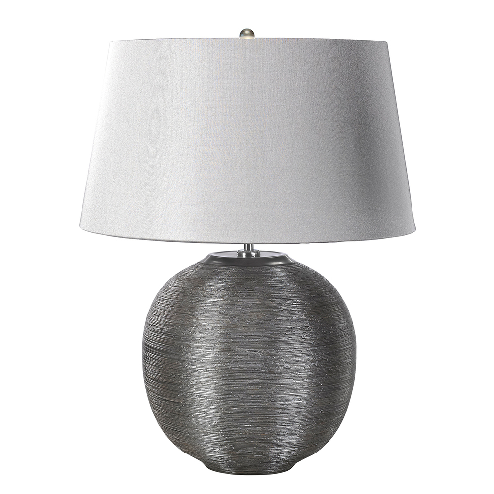 Caesar Silver Retro Inspired Orb Ceramic Table Lamp