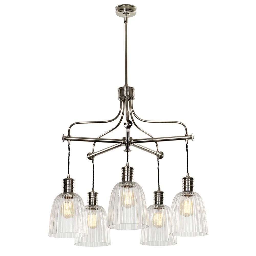 Douille chandelier with glass Industrial D?cor with Silver