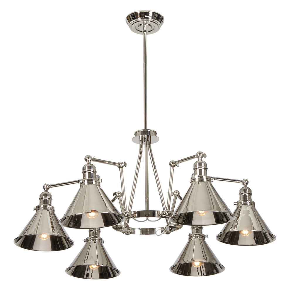 Provence 6 Arm Chandelier Polished Nickel