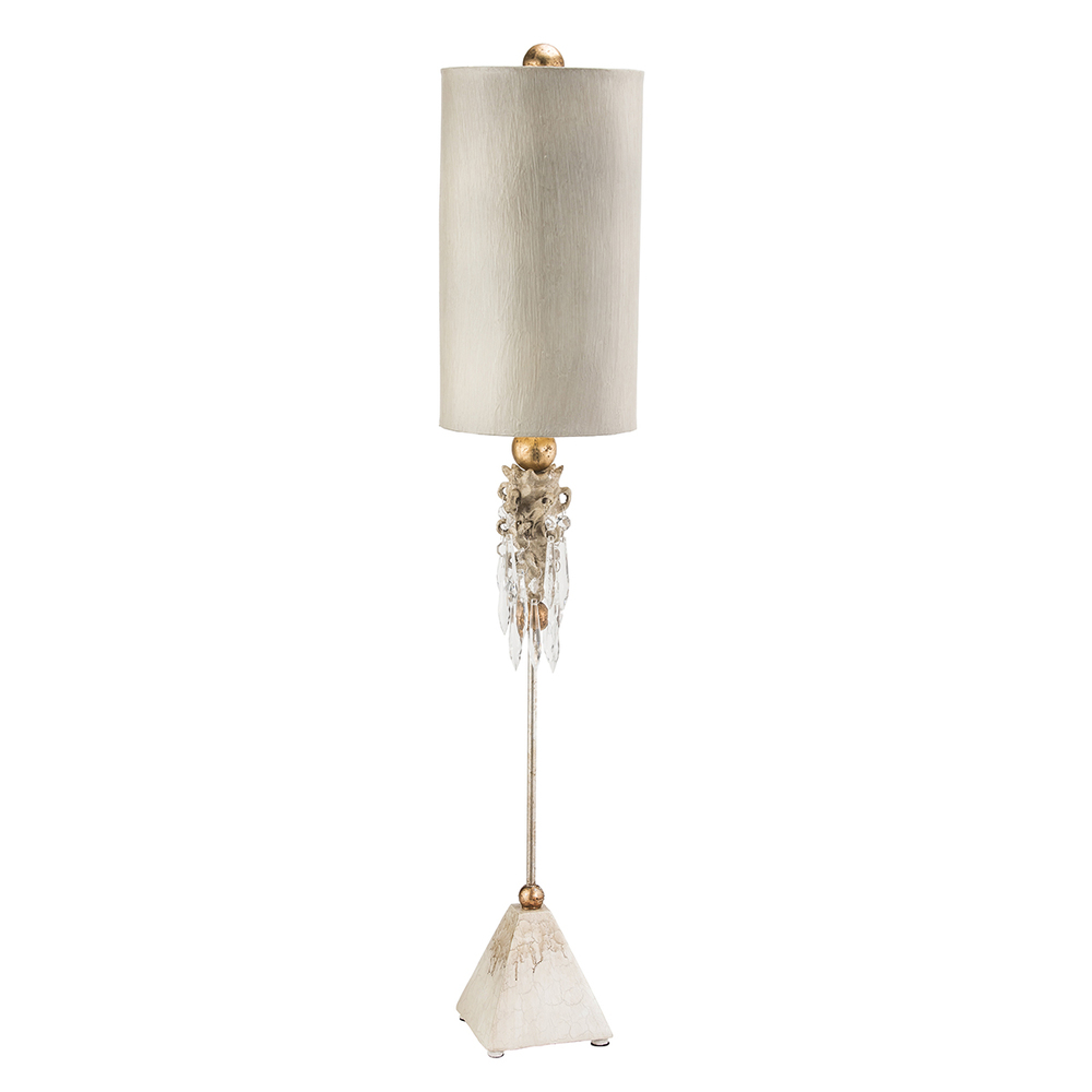 Madison Tall Buffet Table Lamp with Crystal in Gold and Silver