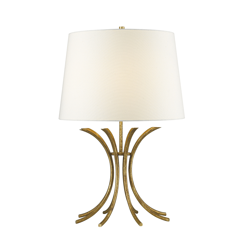 Rivers Living or Bedroom Table Lamp - Antiqued Gold - Hidden Cord