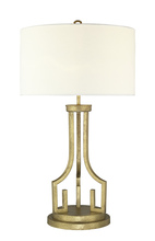 Lucas McKearn GN/LEMURIA/TL - Lemuria Large Buffet Lamp In Distressed Gold And White Drum Shade