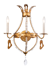  SC1036-2 - Monteleone 2-Light Sconce in Gold Leaf with Crystal Beading