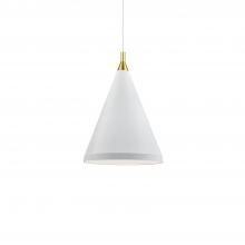 Kuzco Lighting Inc 492716-WH/GD - Dorothy 16-in White With Gold Detail 1 Light Pendant