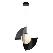 Kuzco Lighting Inc PD65116-GBK/OP-UNV - Scorpio 16-in Glossy Black/Opal Glass LED Pendant