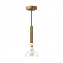  PD30502-BG/CL - Rise 6-in Brushed Gold/Clear LED Pendant