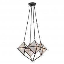  CH332421UBCR - Cairo 21-in Ribbed Glass/Urban Bronze 4 Lights Chandeliers