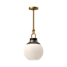  PD520512AGOP - Copperfield 12-in Aged Gold/Opal Matte Glass 1 Light Pendant