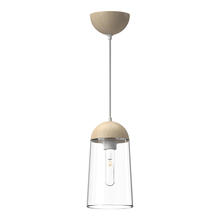  PD542207WHWK - Emil 6-in White/White Oak 1 Light Pendant