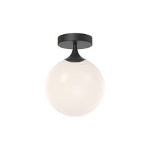 Alora Lighting FM505108MBOP - Nouveau 8-in Matte Black/Opal Matte Glass 1 Light Flush Mount