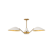  PD550336WHAG - Oscar 36-in Aged Gold/White 3 Lights Pendant