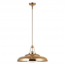  PD344020PBGO - Palmetto 20-in Polished Brass/Glossy Opal 1 Light Pendant