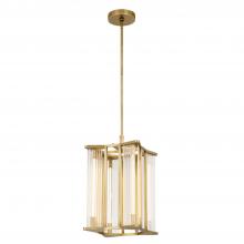  PD339415VBCR - Sabre 11-in Ribbed Glass/Vintage Brass LED Pendant