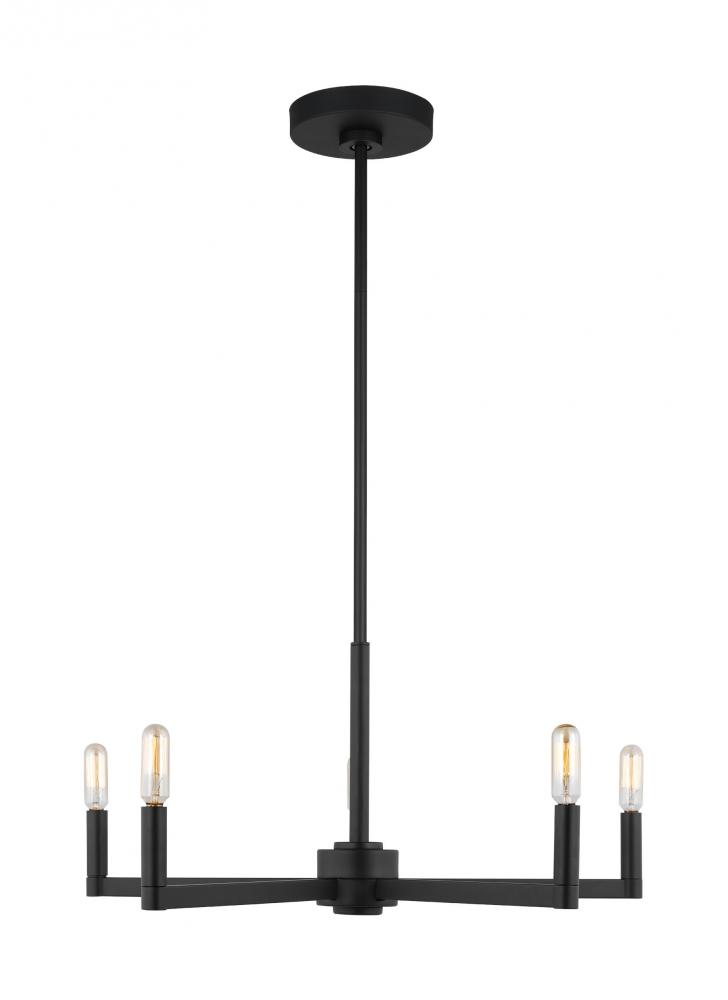 Fullton modern 5-light indoor dimmable chandelier in midnight black finish