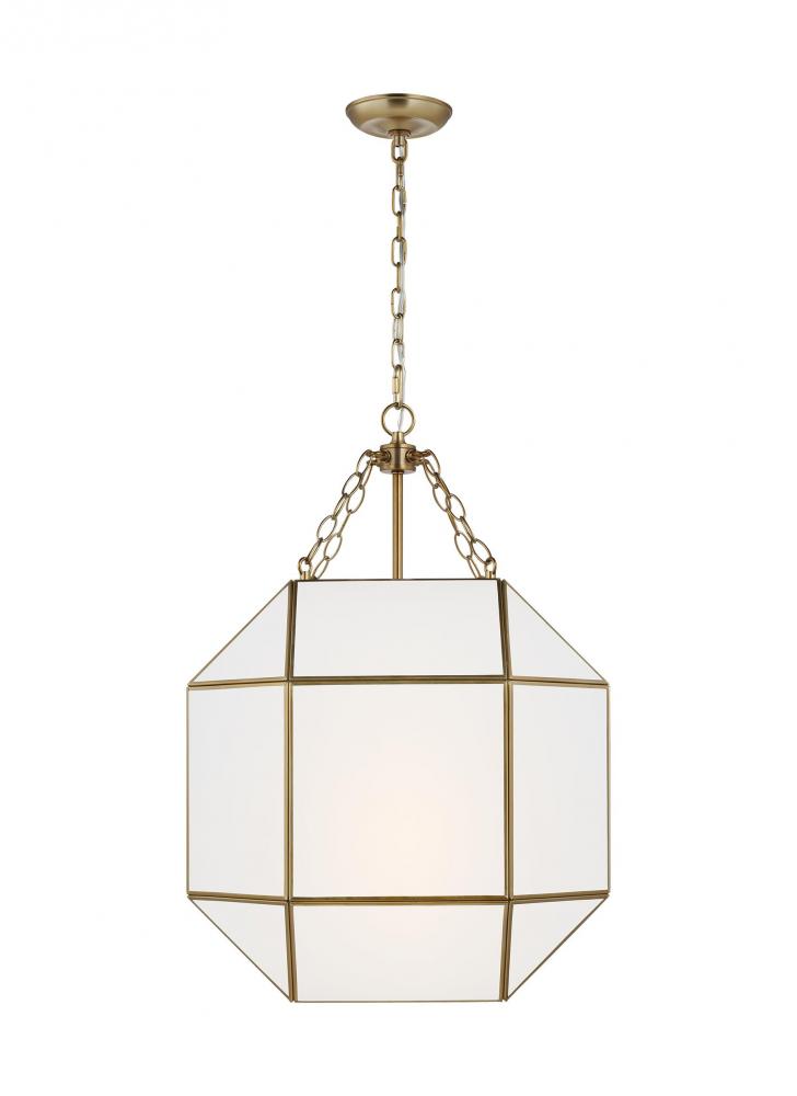 Morrison modern 3-light indoor dimmable medium ceiling pendant hanging chandelier light in satin bra