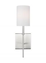 Visual Comfort & Co. Studio Collection 4109301-962 - Foxdale transitional 1-light indoor dimmable bath sconce in brushed nickel silver finish with white