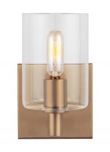 Visual Comfort & Co. Studio Collection 4164201-848 - Fullton modern 1-light indoor dimmable bath vanity wall sconce in satin brass gold finish