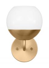 Visual Comfort & Co. Studio Collection 4168101EN3-848 - Alvin modern LED 1-light indoor dimmable bath wall sconce in satin brass gold finish with white milk