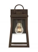  8548401EN7-71 - Founders modern 1-light LED outdoor exterior small wall lantern sconce in antique bronze finish with