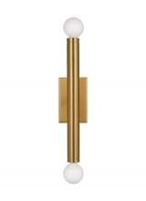 Visual Comfort & Co. Studio Collection TW1122BBS - Beckham Modern contemporary 2-light indoor dimmable medium wall sconce in burnished brass gold finis