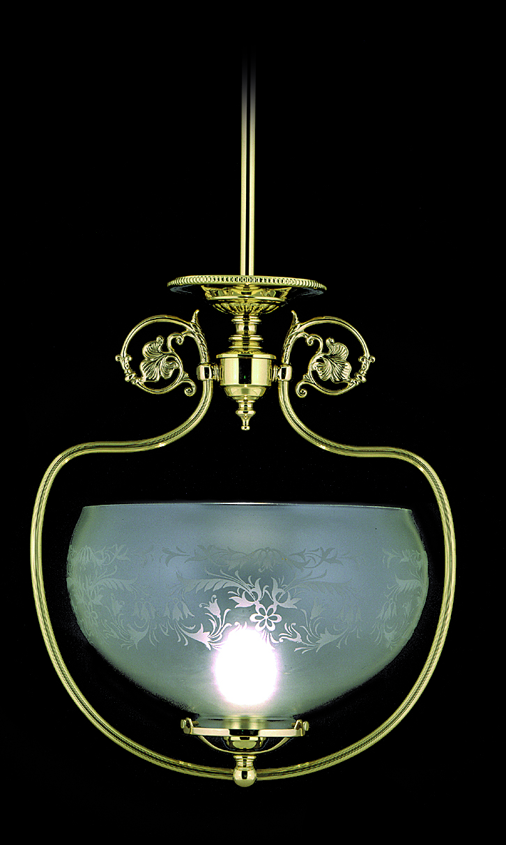 1-Light Polished Brass Chancery Pendant