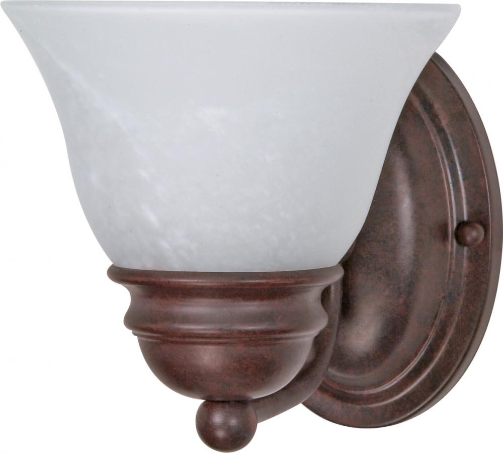 Empire - 1 Light 7" Vanity with Alabaster Glass - Old Bronze Finish
