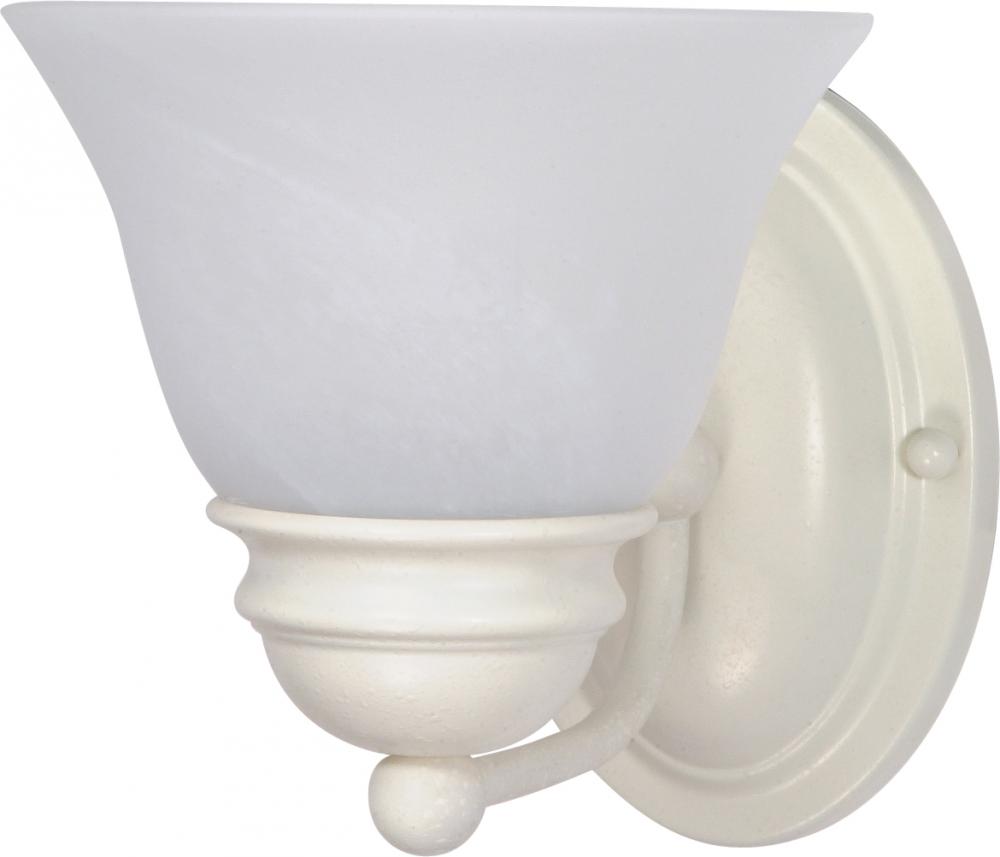 Empire - 1 Light 7" Vanity with Alabaster Glass - Textured White Finish