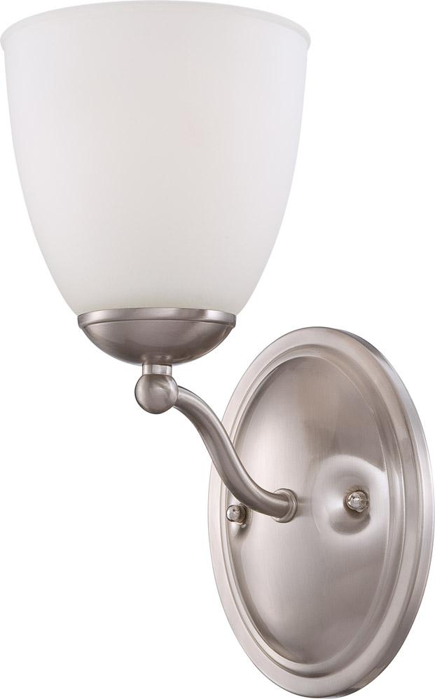 Patton - 1 Light Vanity with Frosted Glass - Brushed Nickel Finish
